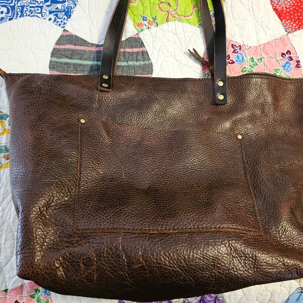 Portland Leather OS Tote Bag-Coldbrew